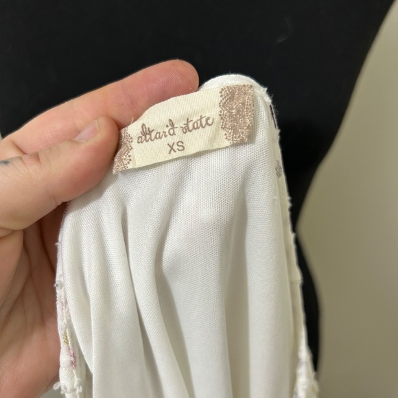 Altar'd State White Long Sleeve Confetti Tiered Babydoll Blouse Size Extra Small - Picture 5 of 8